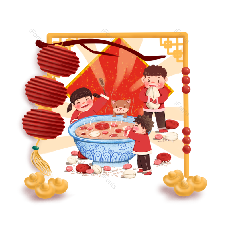 喜庆图片,新年元素,腊八PNG,腊八节免抠素材